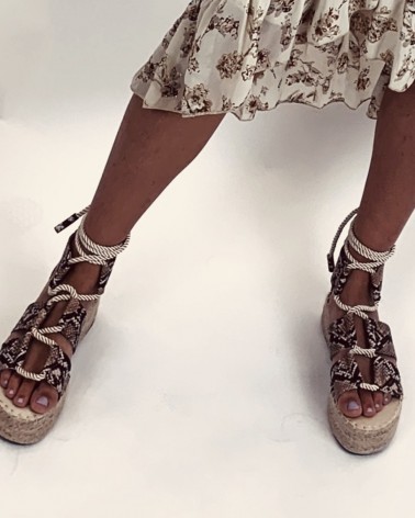 Leopard Look Plateau Sandaal